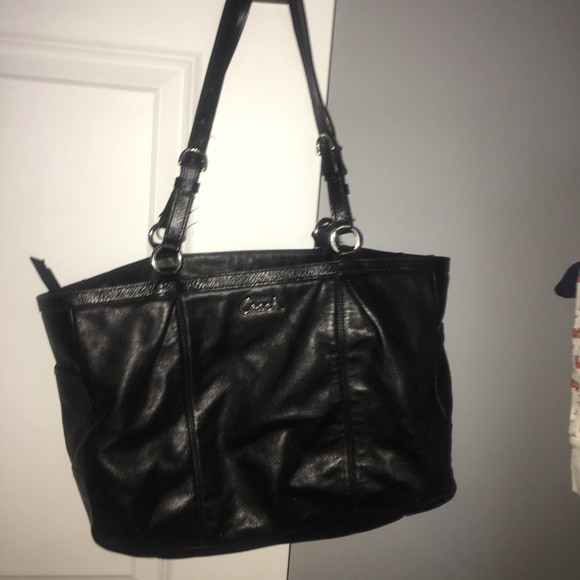 Black Leather Coach Purse - Picture 5 of 5